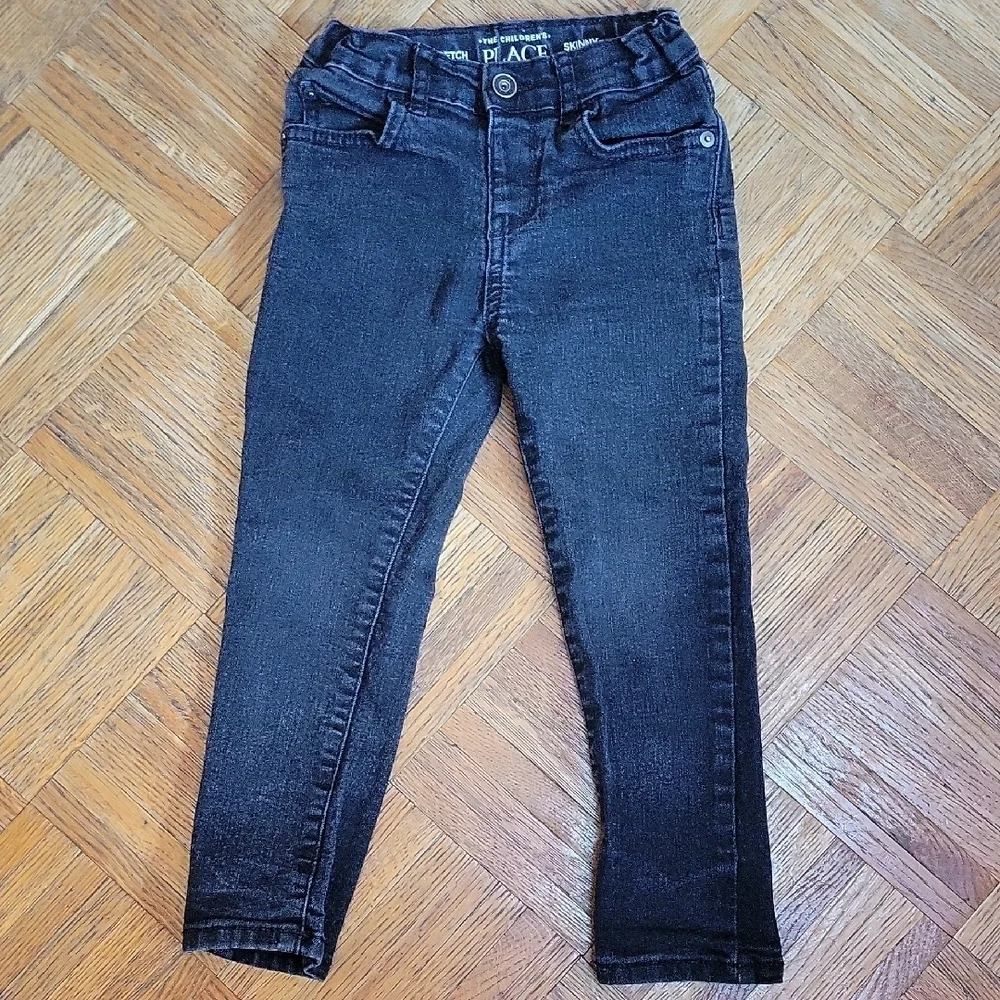 The Children's Place Skinny Black Kids Jeans Size 4T with Adjustable Waistband
